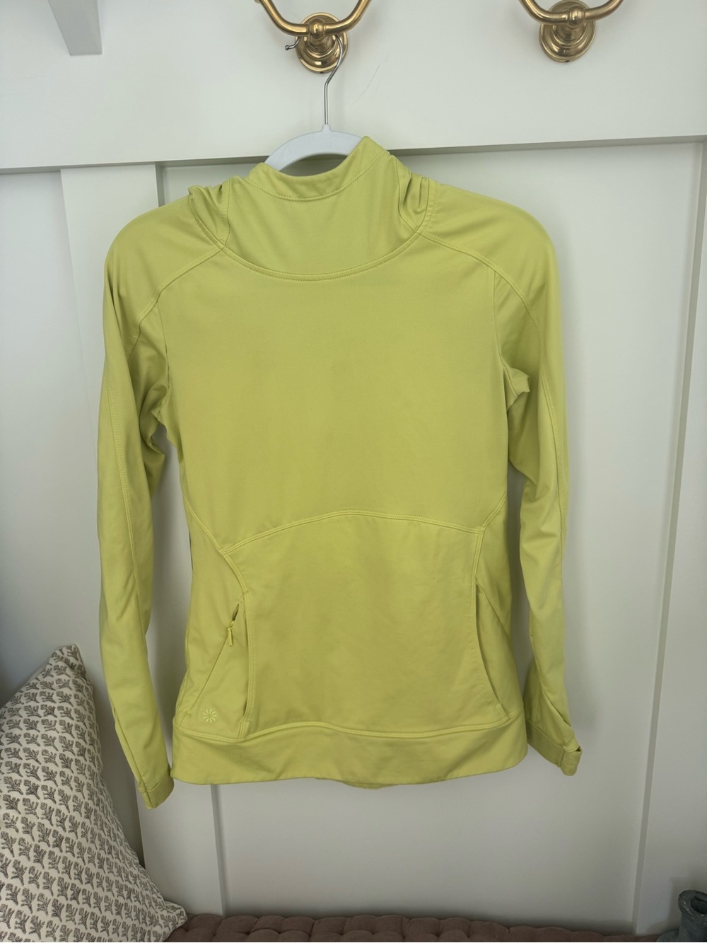 Athleta Lime Green Performance Hoodie Pullover Women’s Small